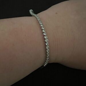 Elegant Sterling Silver and Cubic Zirconia Tennis Bracelet